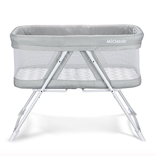 Book Cover 2in1 Stationary&Rock Mode Bassinet One-Second Fold Travel Crib Portable Newborn Baby,Grayâ€¦