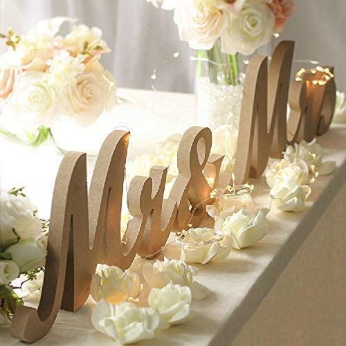 Haperlare Modern Vintage Style Mr and Mrs Sign Mr & Mrs Wooden Letters Rustic Wedding Signs for Wedding Table,Photo Props,Party Table,Top Dinner,Rustic Wedding Decorations