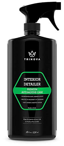 Book Cover Interior Quick Detailer - Stain Remover, Dashboard Cleaner and Protectant, Car Vinyl, Rubber, Leather Cleaning tool. 18oz TriNova