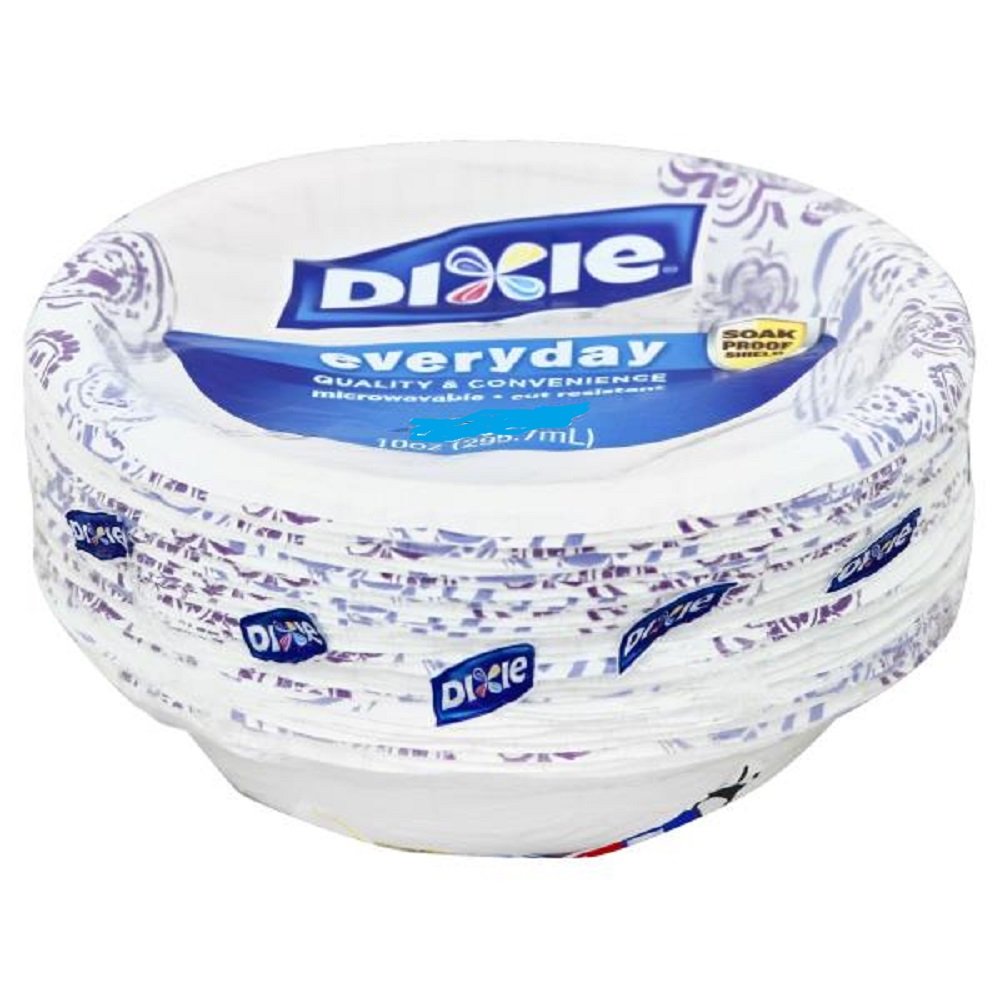 Party Dixie Everyday Disposable Paper Bowls, 10 oz, 42 count White