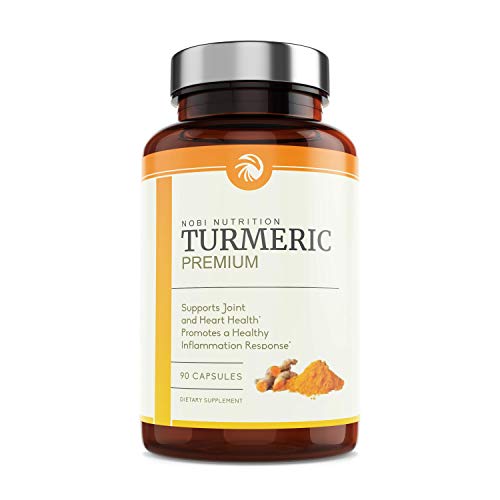 Nobi Nutrition Turmeric Curcumin with Bioperine and 95% Curcuminoids - Back Pain Relief, Joint Support and Anti Inflammatory - Tasteless Black Pepper for Quick Absorption - 90 Vegan Capsules