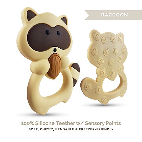 Tulamama Teething Toys and Teethers By Tulamama. Bendable & Freezer friendly. Highly Recommended by Moms. 100% Silicone (similar to nipples & pacifiers), BPA & Phthalates Free, FDA Compliant. Raccoon