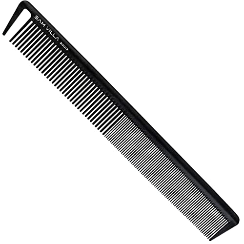 Sam Villa Signature Series Professional Long Cutting & Hair Parting Comb, Heat-resistant Silicone Material and Deamless Design Comb Glides Through Hair Effortlessly