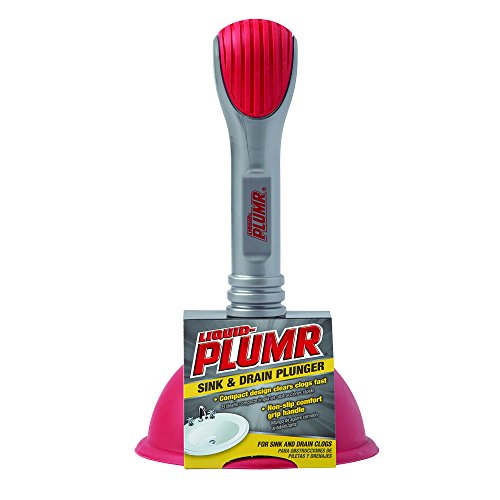 Liquid-Plumr 670040 Mini Sink and Drain Plunger, Gray