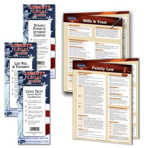 Book Cover Family Law Legal Planning Kit - Legal Forms (Last Will and Testament, Power of Attorney, Healthcare Directive Forms) & 2 Laminated Legal Reference Guides