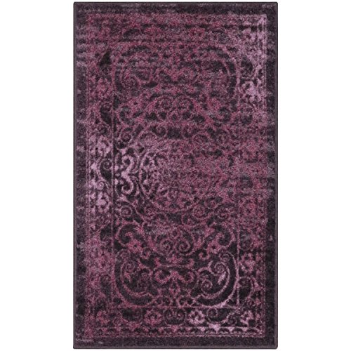 Maples Rugs Pelham Vintage Kitchen Rugs Non Skid Accent Area Carpet [Made in USA], 2'6 x 3'10, Wineberry Red