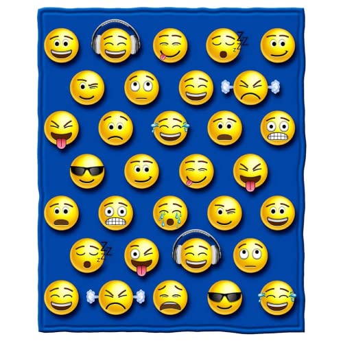 Dawhud Direct Emoji Super Soft Plush Fleece Throw Blanket