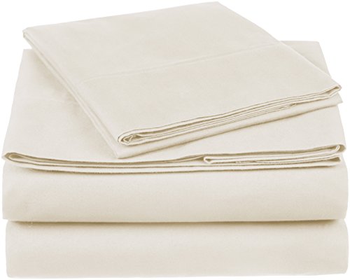 Book Cover Amazon Brand â€“ Pinzon 300 Thread Count Organic Cotton Bed Sheet Set - Twin XL, Natural