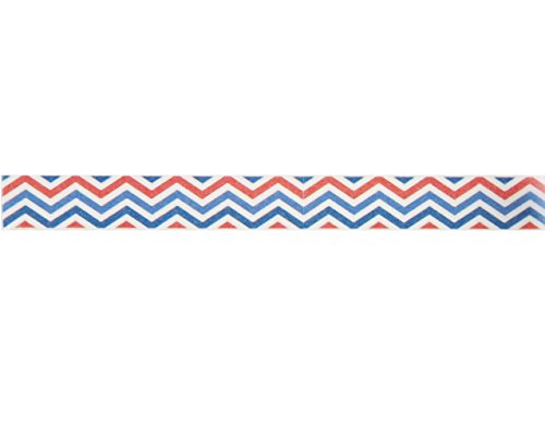 4th of July Washi Tape (1 Roll - 9/16" Wide x 10.95 Yards Long) - Red, White & Blue Chevron Party Supplies, Independence Day Sticky Tape, Red Washi Tape, USA Party Favors
