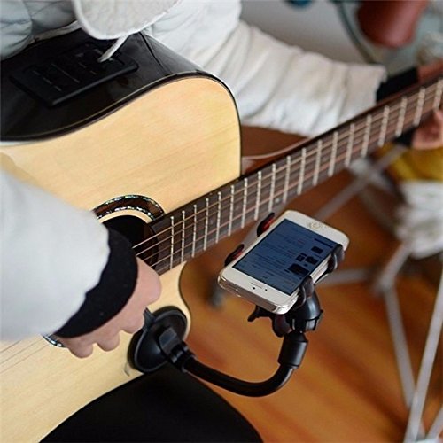 Multifunctional Phone Stand Guitar Sidekick Holder Guitar Hand Free Mount for under 6 inches Phone