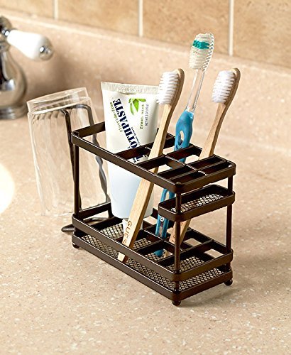 The Lakeside Collection Bronze Metal Bathroom Countertop Organizer (Original Version)