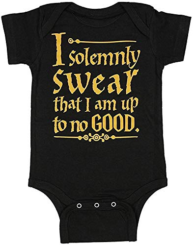Harry Potter Unisex Baby Up To No Good One Piece Bodysuit - Black (18 Months)