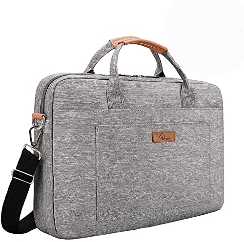 E-Tree 14 15 15.6 Inch Laptop Shockproof Shoulder Bag Sleeve Briefcase Carrying Case for Laptops / Macbook / Surface Book / Chromebook with Denim Fabric and Carry Strap,Grey