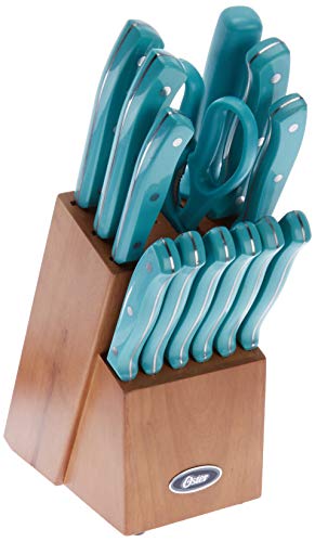 Book Cover OSTER Set, Stainless Steel, Turquoise, 14 Piece Cutlery
