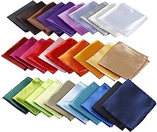DanDiao Mens Pocket Squares Handkerchief For Wedding Party, Pack of 30, 8.6" x8.6"