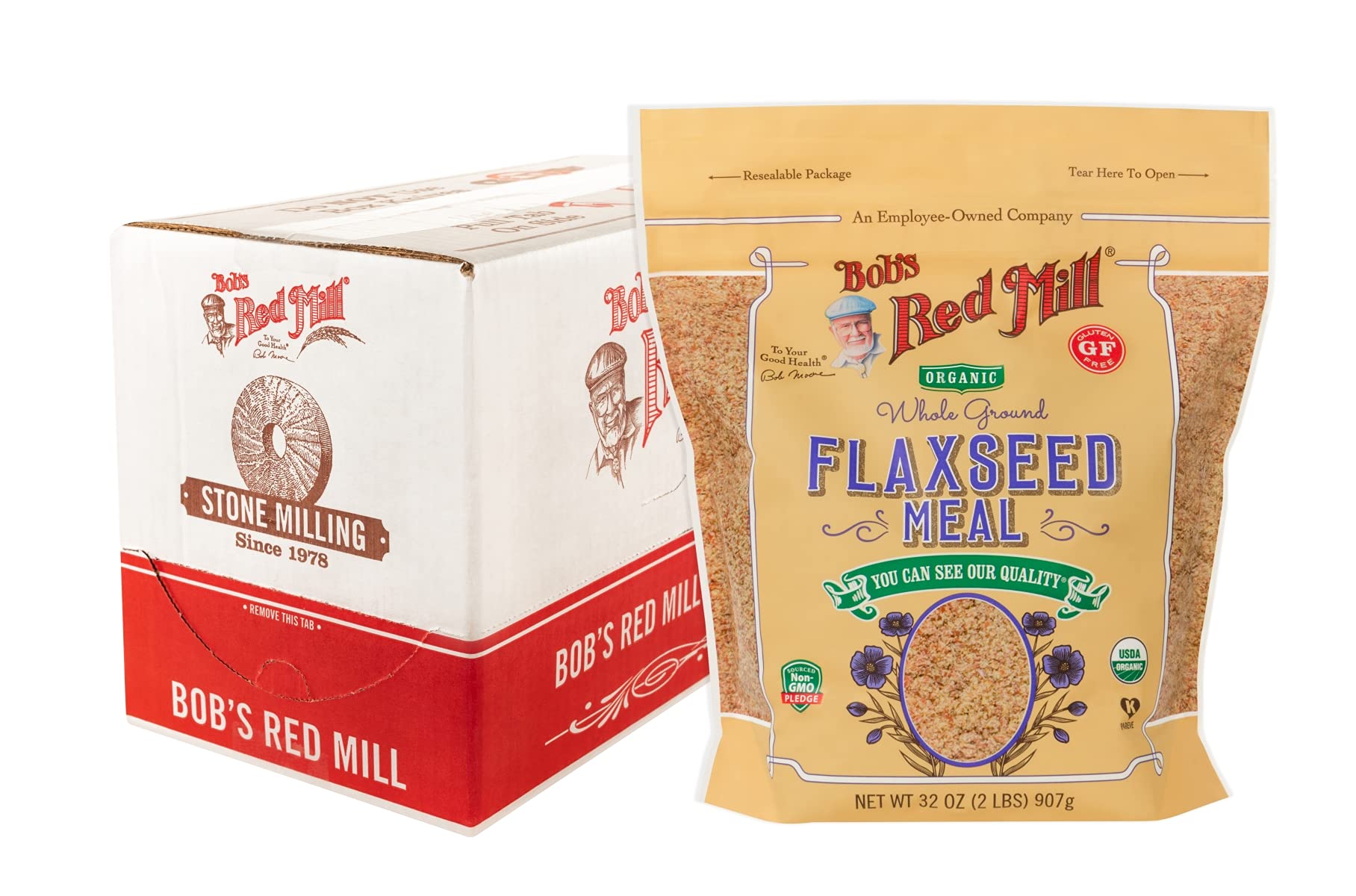 Bob's Red Mill Organic Brown Flaxseed Meal, 32-ounce (Pack of 4) 2 Pound (Pack of 4)