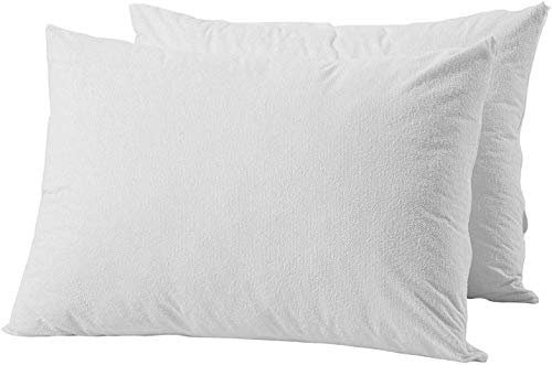 Zippered Bed Bug Proof Pillow Encasement Protector Pair Anti Allergy Anti Bacterial Anti Dust Mite Washable Long Life Soft Non Pvc Breathable Fabric (King)