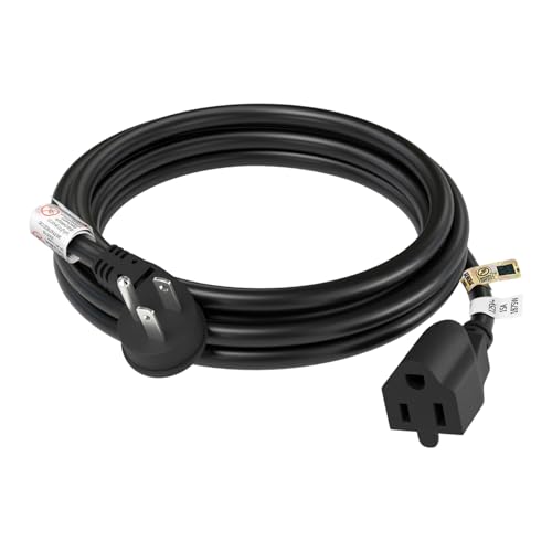 FIRMERST 6 FT Flat Plug Extension Cord, 14 AWG 1875W, UL Listed, Black