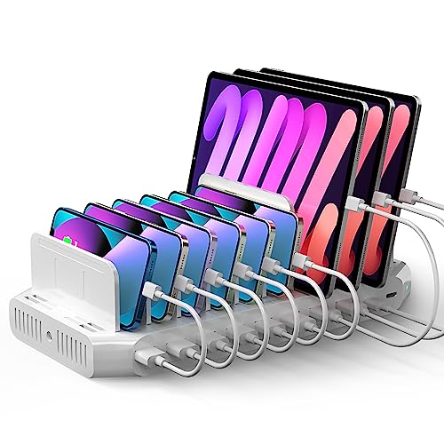 Unitek USB C Charging Station, 120W 10 Port Type C Charging Organizer for Multiple Devices, iPhone, Smartphones, Tablets, Supports 8 iPads Charging Simultaneously