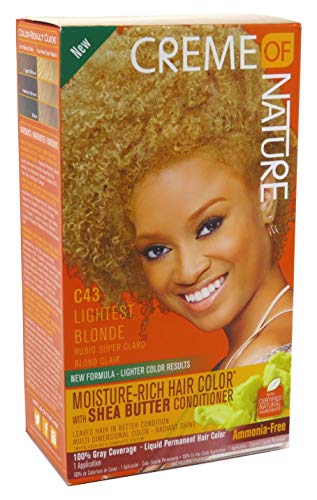 Creme of Nature Moisture Rich Hair Color Kit, C43 Lightest Blonde, 1 Application