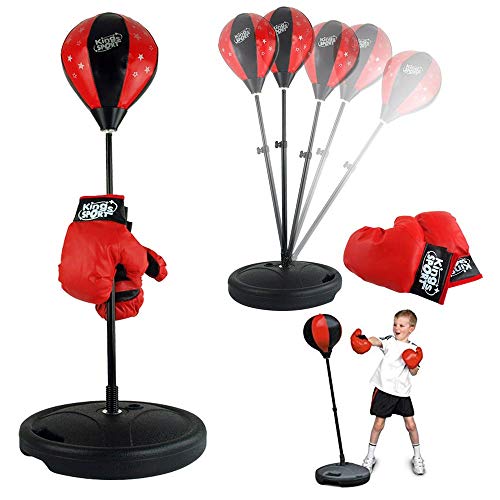 Book Cover Liberty Imports Sport Boxing Set Punching Bag with Gloves - Punching Ball for Kids Adjustable Height (43 Inches)