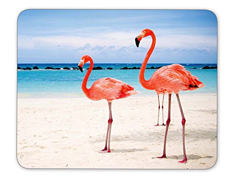 Flamingos Walking on The Beach Mouse pad-Non-Slip Rubber Mousepad-Applies to Games，Home, School,Office Mouse pad