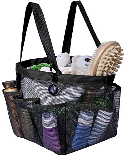 Book Cover Attmu Mesh Shower Caddy for College Dorm Room Essentials, Hanging Portable Shower Tote Bag Toiletry for Bathroom Accessories