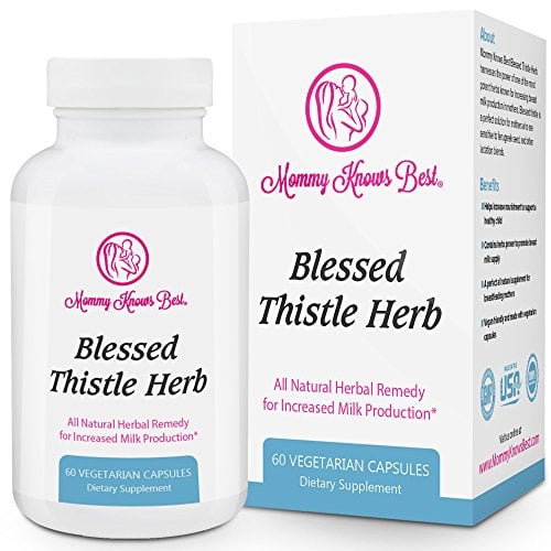 Book Cover Blessed Thistle Herb Lactation Aid Support Supplement for Breastfeeding Mothers - 60 Vegetarian Capsules - All Natural Herbal Remedy for Increased Milk Production for Nursing Moms