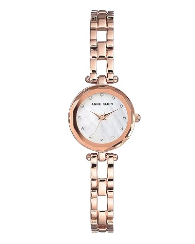 Anne Klein Women's Premium Crystal Accented Rose Gold-Tone Open Bracelet Watch