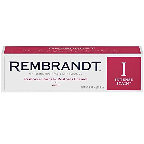 Plackers Rembrandt Intense Stain Whitening Toothpaste, Mint Flavor, 3.52-Ounce (2 Pack)