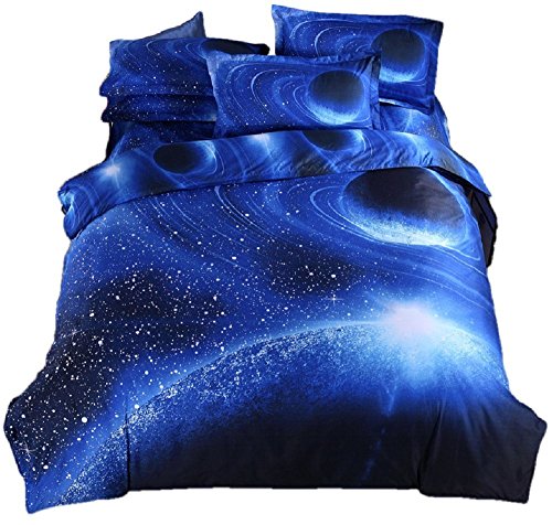 Book Cover YOU SA Blue Planet Bedding Polyester Bedding Set for Boys and Girls Twin (05)