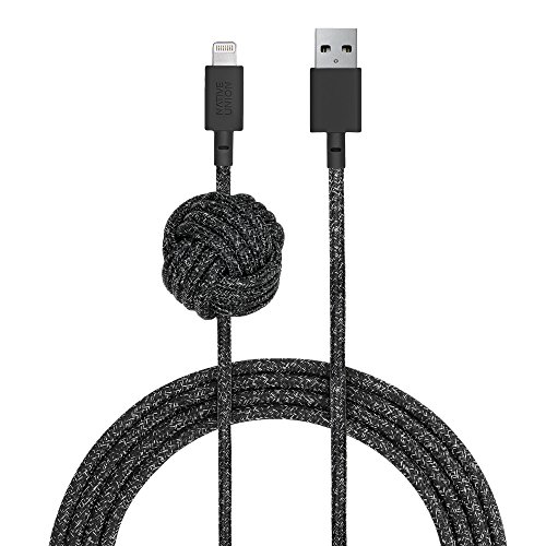 Native Union Night Cable - 10ft Ultra-Strong Reinforced [MFi Certified] Durable Lightning to USB Charging Cable with Weighted Knot Compatible with iPhone/iPad (Cosmos)