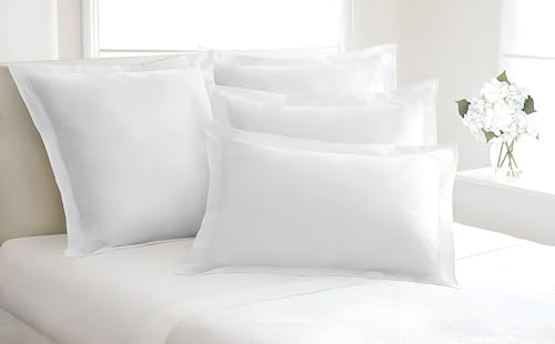 Kotton Culture Set of 2 Pillow Shams Set 100% Egyptian Cotton 600 Thread Count Premium Bedding (White, 20" x 30")