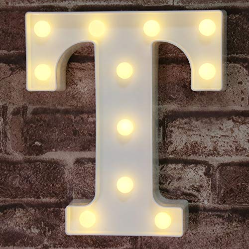LED Marquee Letter Lights Alphabet Light Up Sign for Wedding Home Party Bar Decoration T