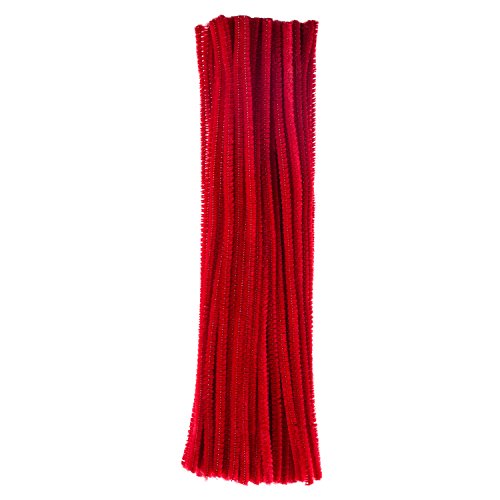 Book Cover eBoot 100 Pieces Pipe Cleaners Chenille Stem for Arts and Crafts, 6 x 300 mm (Red)