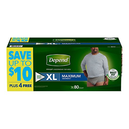 Book Cover Depend Fit-Flex Extra Large Maximum Absorbency Underwear for Men, 80 ct.