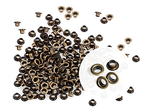 CRAFTMEmore 3MM Hole 200PCS Tiny Grommets Eyelets Self Backing for Bead Cores, Clothes, Leather, Canvas (Gold)