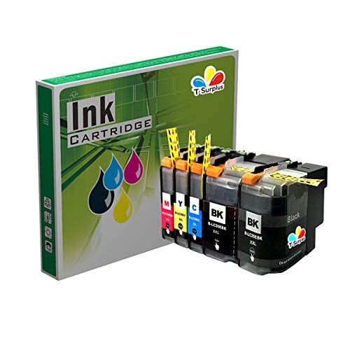 Toner Surplus Compatible Ink Cartridges Replacement for Brother LC20E LC-20E (2 Black, 1 Yellow, 1 Magenta, 1 Cyan) 5 PK