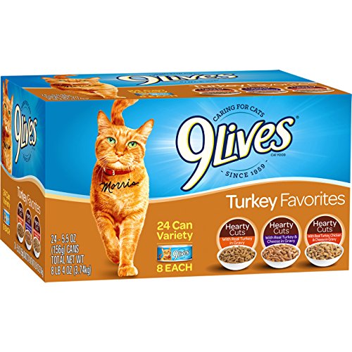 9 Lives Turkey Favorites Wet Cat Food, 5.5 Oz (Pack Of 24)