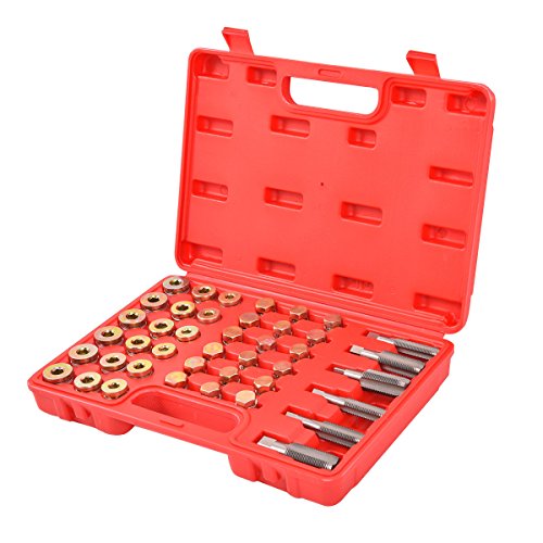 Goplus® 114PCS Oil Pan Thread Repair Tool Set Sump Gearbox Drain Plug Key W/Carry Case
