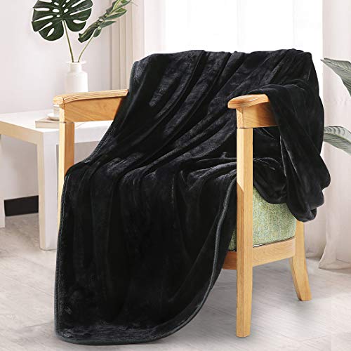 LEISURE TOWN Fleece Blanket King Size Fuzzy Soft Plush Blanket Oversized 330GSM for All Season Spring Summer Autumn Throws for Couch Bed Sofa, 108 by 90 Inches, Dark Grey
