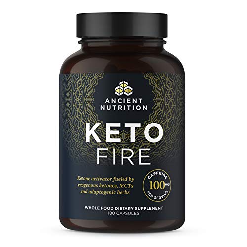 Book Cover Ancient Nutrition KetoFIRE Capsules, Keto Supplement with BHB Salts as Exogenous Ketones, Electrolytes and Caffeine, Keto Diet, Ketosis Booster, 180 Countâ€¦