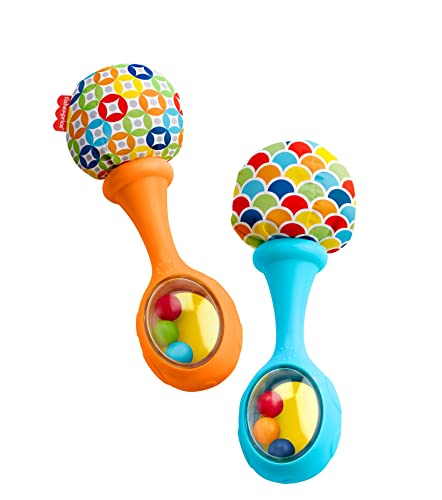 Fisher-Price Rattle 'n Rock Maracas, Blue/Orange [Amazon Exclusive] 2 Count (Pack of 1)