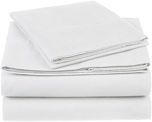Book Cover Amazon Brand â€“ Pinzon 300 Thread Count Organic Cotton Bed Sheet Set - Twin, White