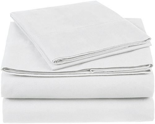 Amazon Brand â€“ Pinzon 300 Thread Count Organic Cotton Bed Sheet Set - Twin, White