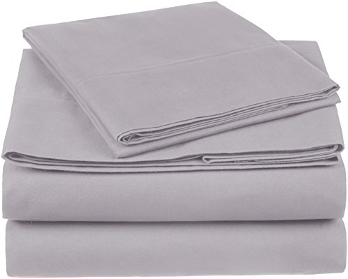 Book Cover Amazon Brand â€“ Pinzon 300 Thread Count Organic Cotton Bed Sheet Set - Twin, Dove Grey