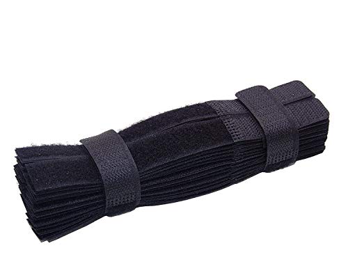 Jewoster 100pcs Cable Ties Reusable Fastening Cable Ties Cable Straps Strips Wire Organizer Cord Rope Holder for Laptop PC TV 7 Inch (100 pcs, Black)