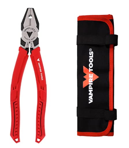 VAMPLIERS. World's Best Pliers. 8" Pro VT-001-8 Lineman's Screw Extraction Pliers + Free Vampire Tools Pouch Black Friday Cyber Monday Week Deal, Make the Best Gift (Pliers W/Free Pouch)