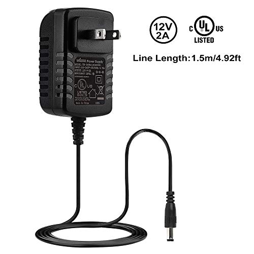 Nexlux DC 12V 2A Power Adapter, AC 100-240V to DC 12V 2A Transformer, 24W Power Supply Adapter for 16.4ft 12V LED Strip Lights CCTV Camera LED Modules