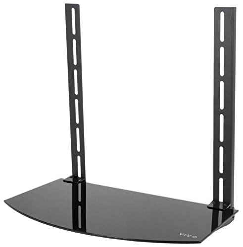 VIVO Under Above VESA Back of TV Wall Mount Shelving Bracket, DVD Player, Cable Box, Stereo, and AV Component Glass Storage Shelf (MOUNT-SF004)